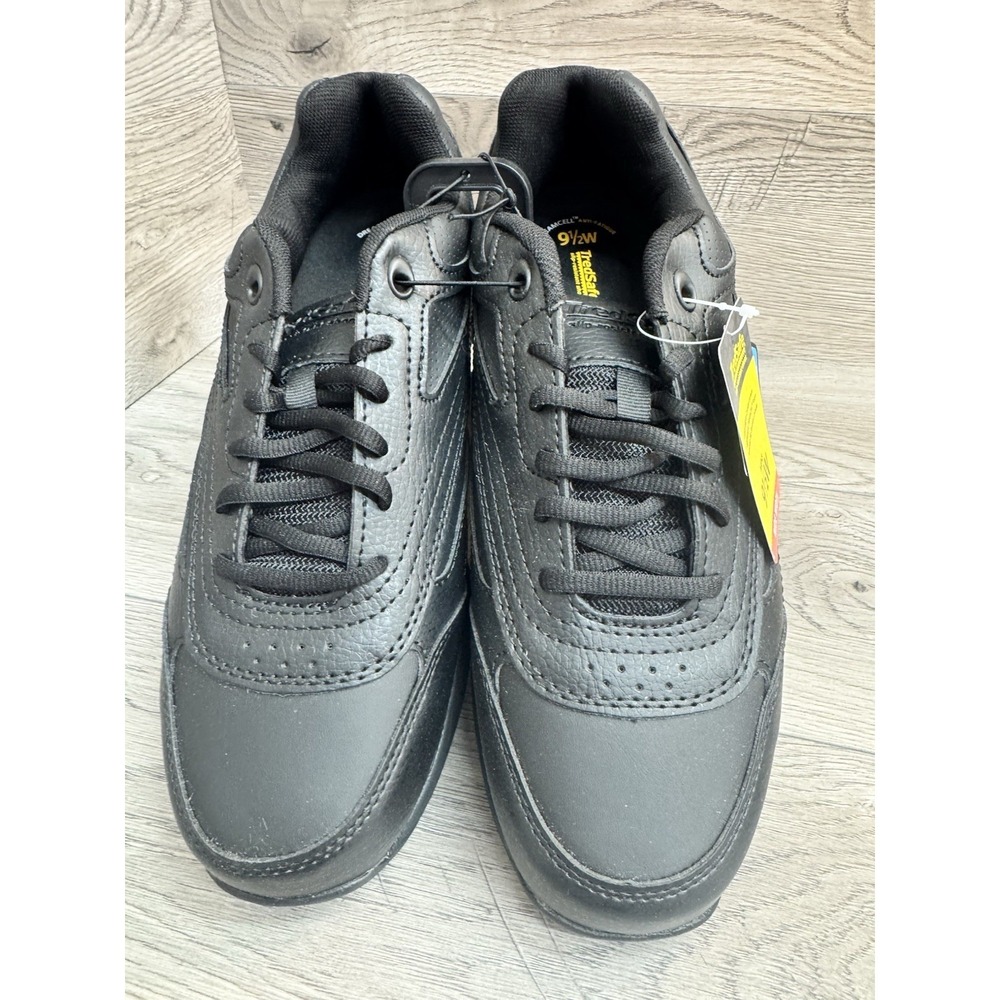 Treadsafe Dustin Non Slip Shoes Men's 9.5 Wide Black Leather Performance Sneaker - Picture 4 of 11